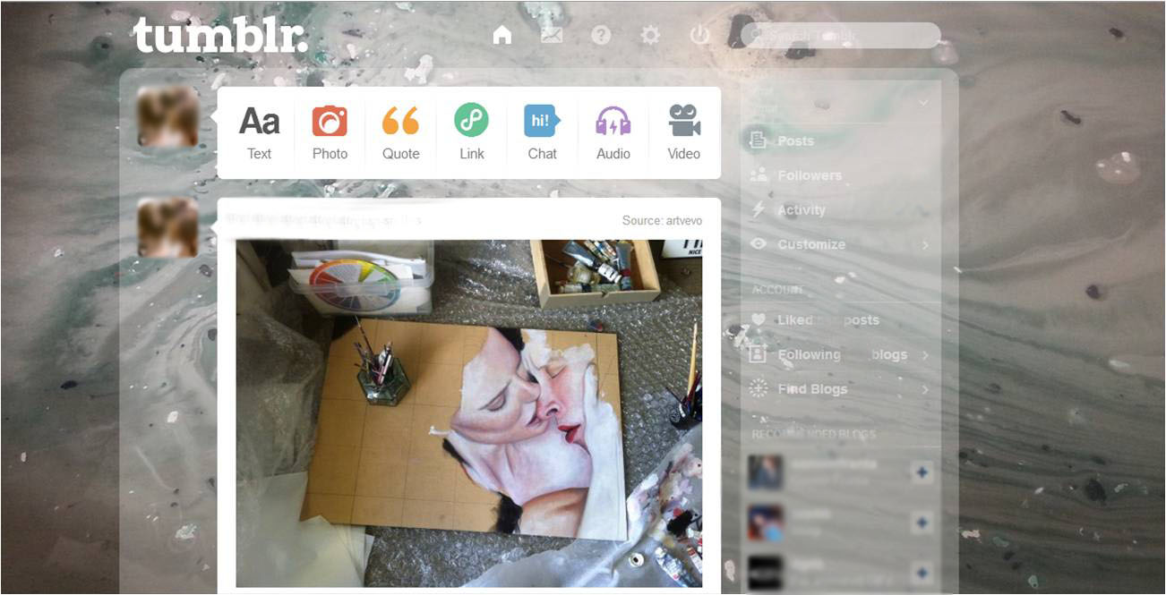 abstract paint tumblr dashboard theme