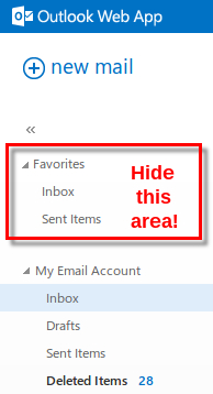 Outlook 2013 - No Favorites Folder