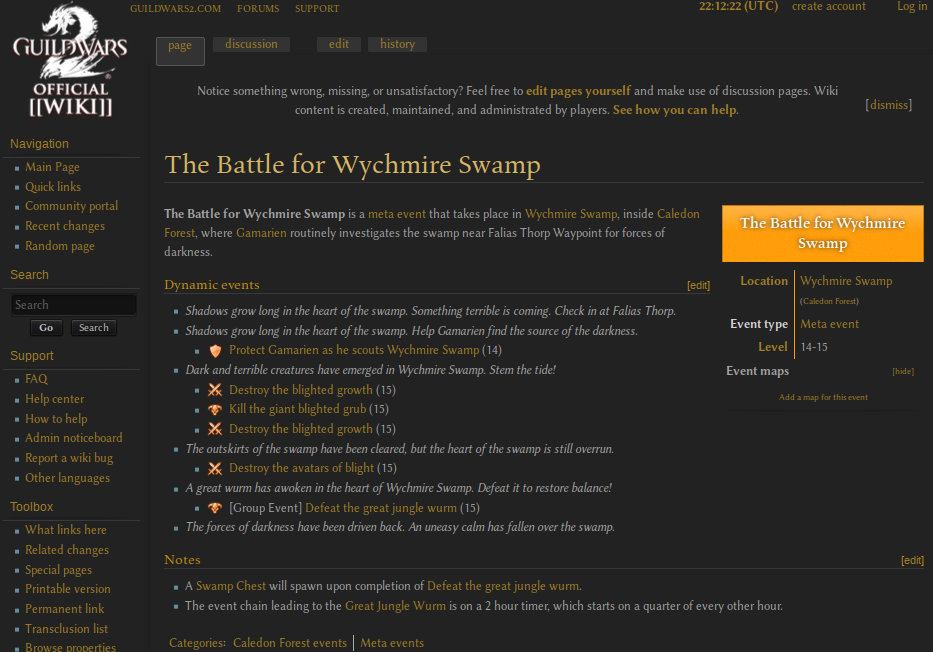 Guild Wars 2 Wiki (dark theme)
