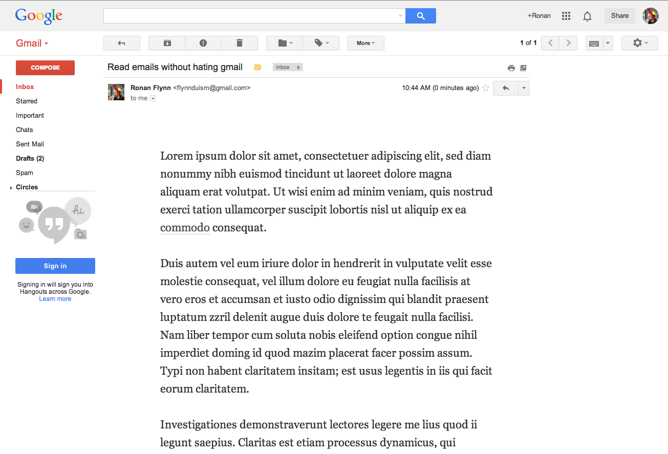 Gmail Plain Text