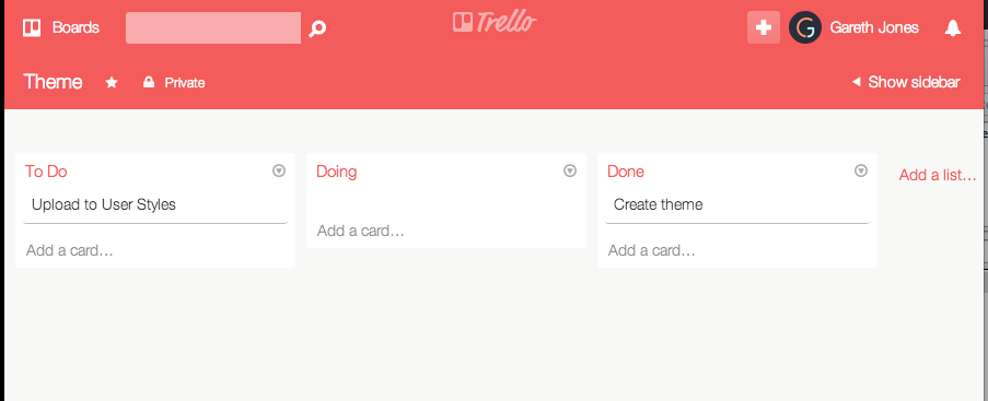 Minimalist Theme for Trello