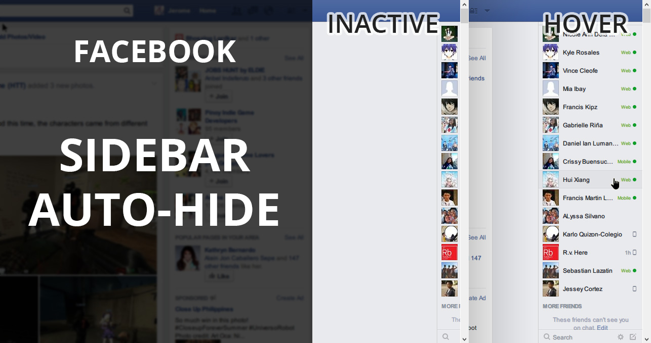 Facebook: Sidebar Autohide
