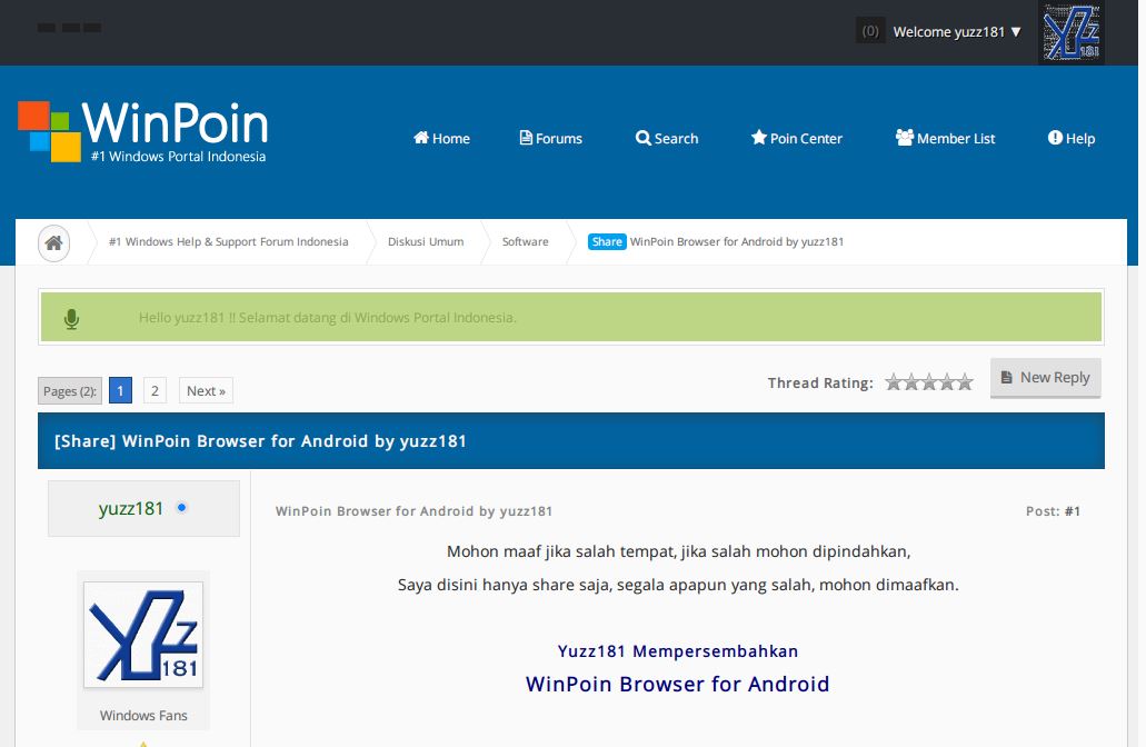 WinPoin Blue Style V.1.0