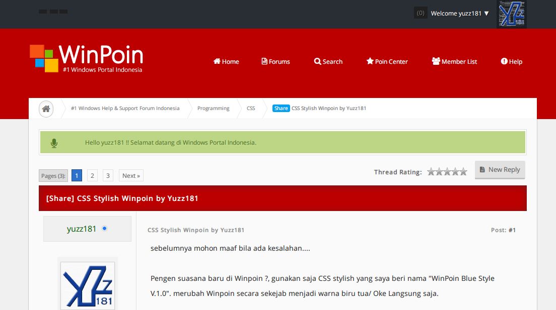 WinPoin Red Style By Yuzz181