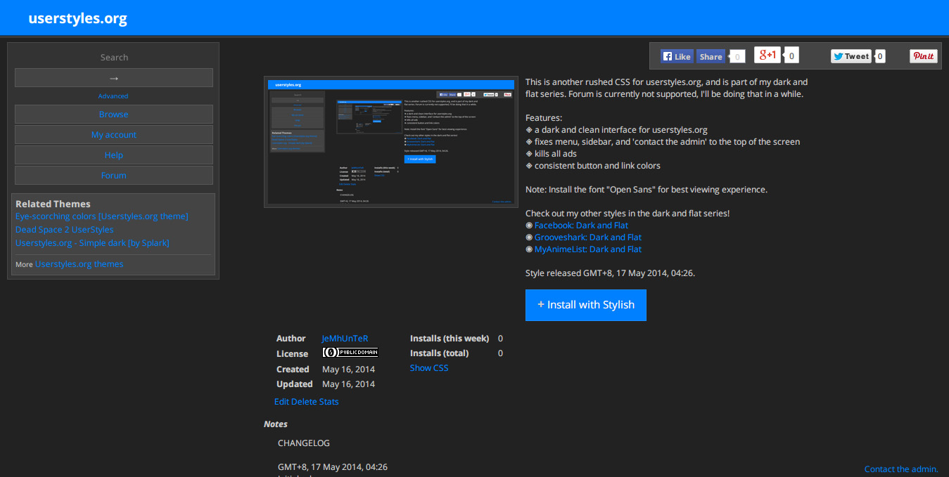 User Styles: Dark and Flat