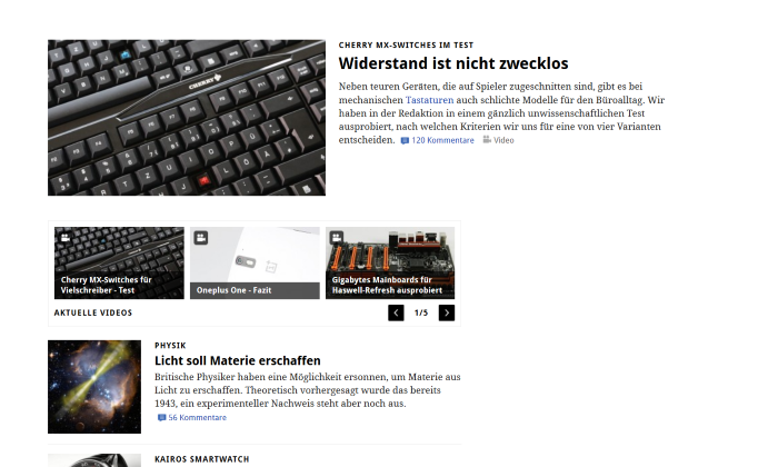 Golem.de - Only basic content left