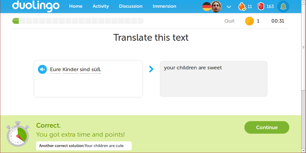 Duolingo for small screens