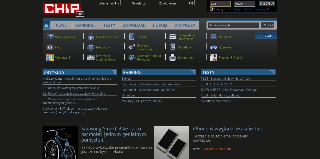 Chip.pl - Dark Theme Ciemny Styl