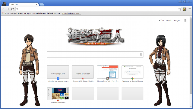 Chrome New Tab - Attack on Titan