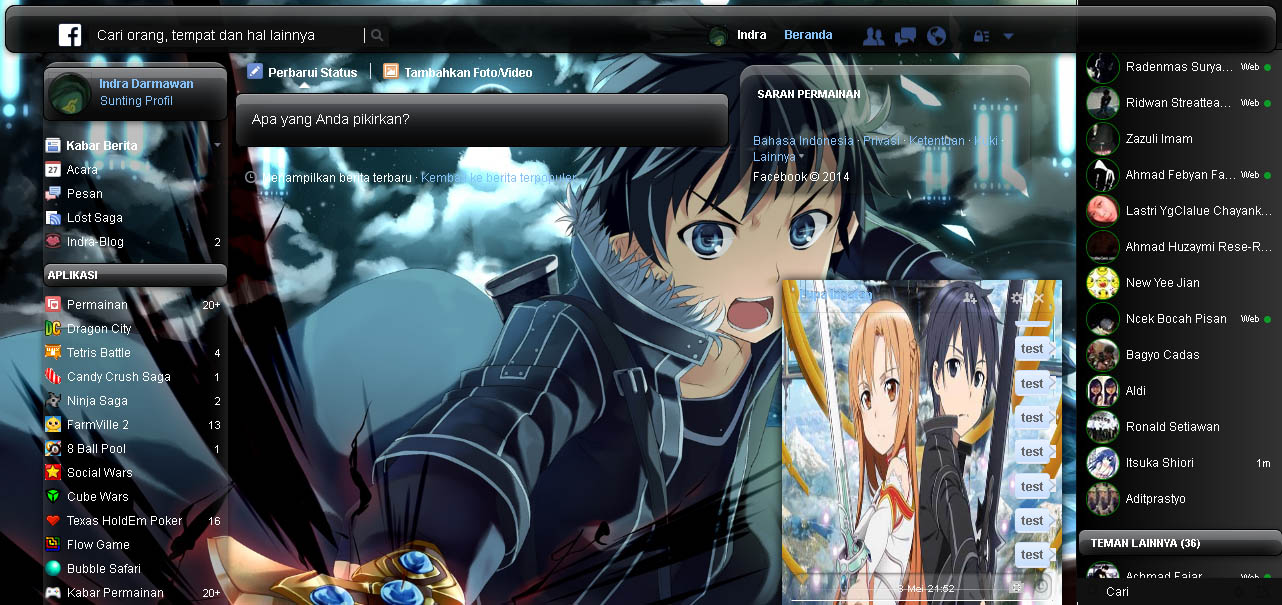 Sword Art Online - Themes Facebook - Indra-Blog