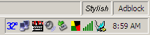 Stylish statusbar icon (italic text)