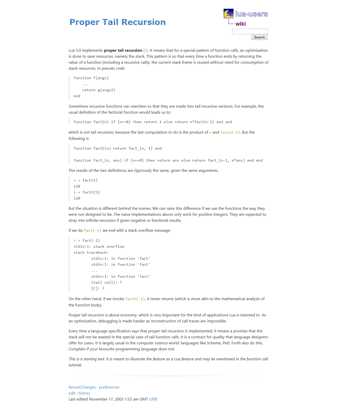 Lua Users Simplistic Restyle