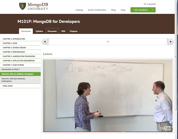 MongoDB University video resizing