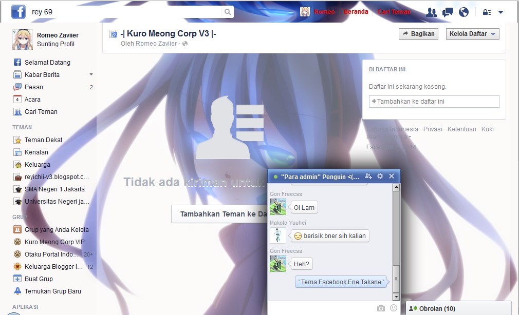 Takane Ene Facebook Theme