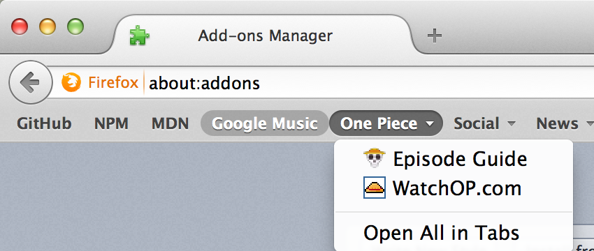 OS X (Safari) Style Bookmark Bar