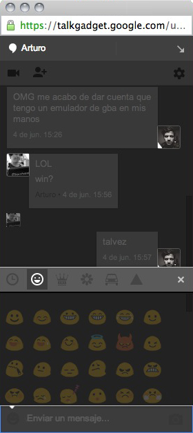Gmail Hangouts Chat Dark Style
