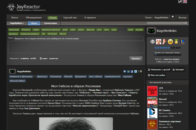 Joyreactor [old] - Steam(с убирающейся панелью)