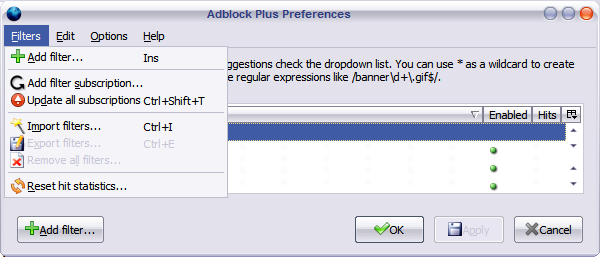 Adblock Plus: menu/button icons (w/o CuteMenus)