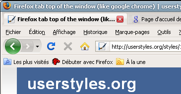 Tab bar on top of the window, like google chrome