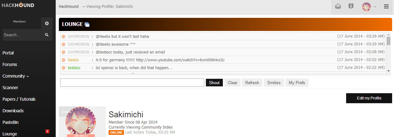 Hackhound Compact Menu