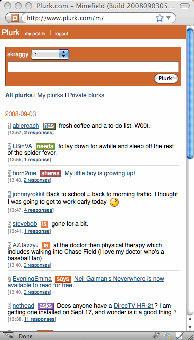 Plurk Mobile Small Fonts