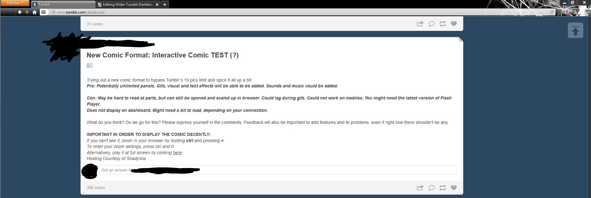 Wider Tumblr Dashboard