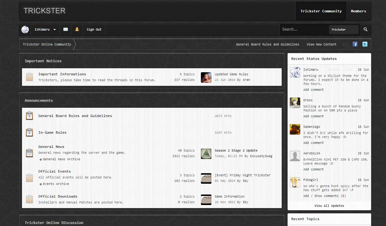 PlayTrickster Forums Redesign (V. 1.0)