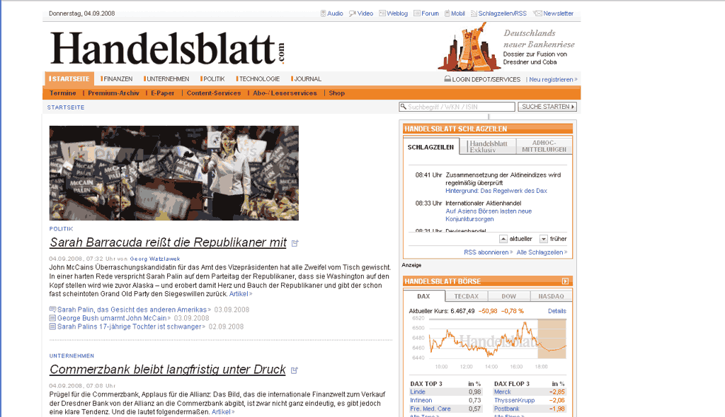 Handelsblatt.com - breiter und mit Rand links