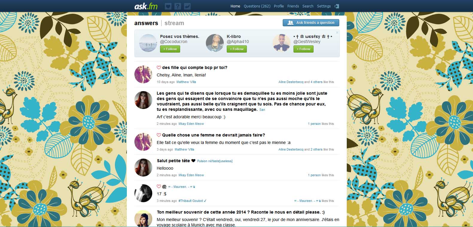 Ask.fm rounded profil picture and stream