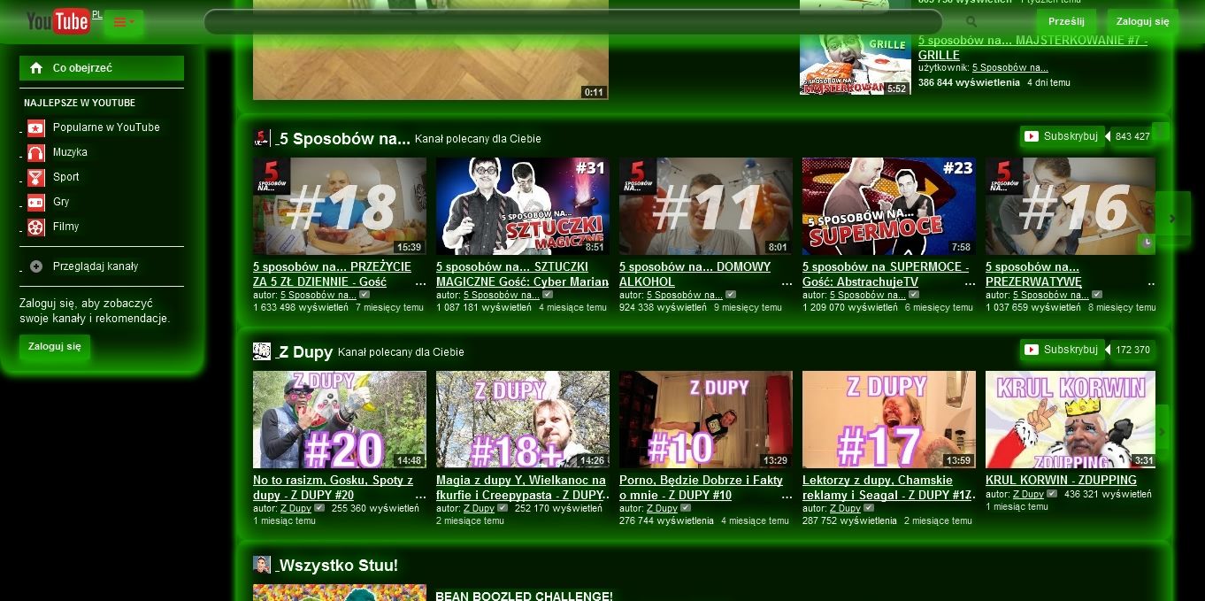 YouTube Green Glass