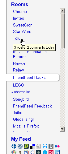FriendFeed Beta - Minimalize room list