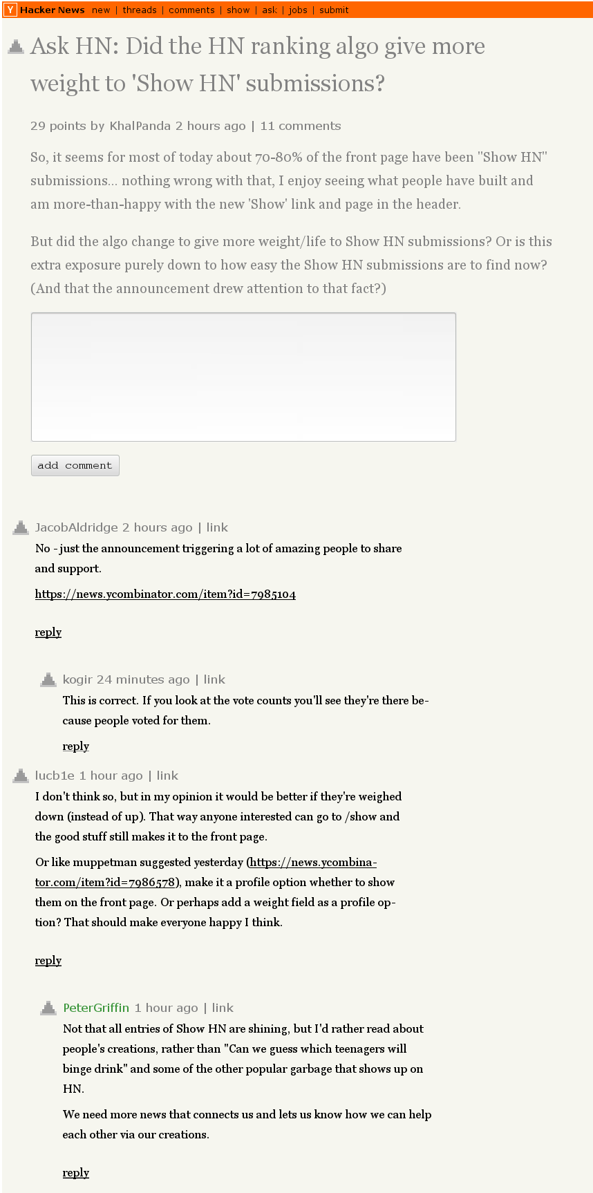 Readable Hacker News