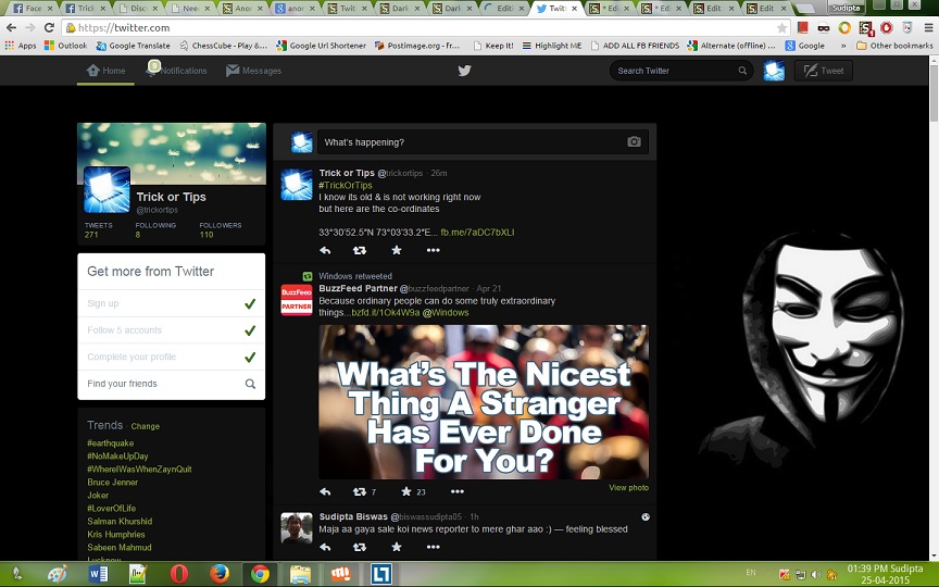 Anonymous Dark Twitter Theme