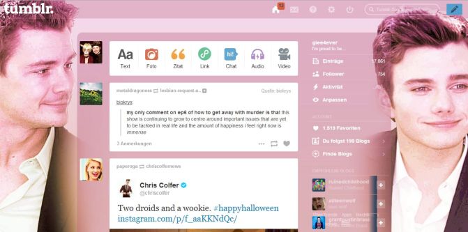 Chrisneyland tumblr dashboard theme 2