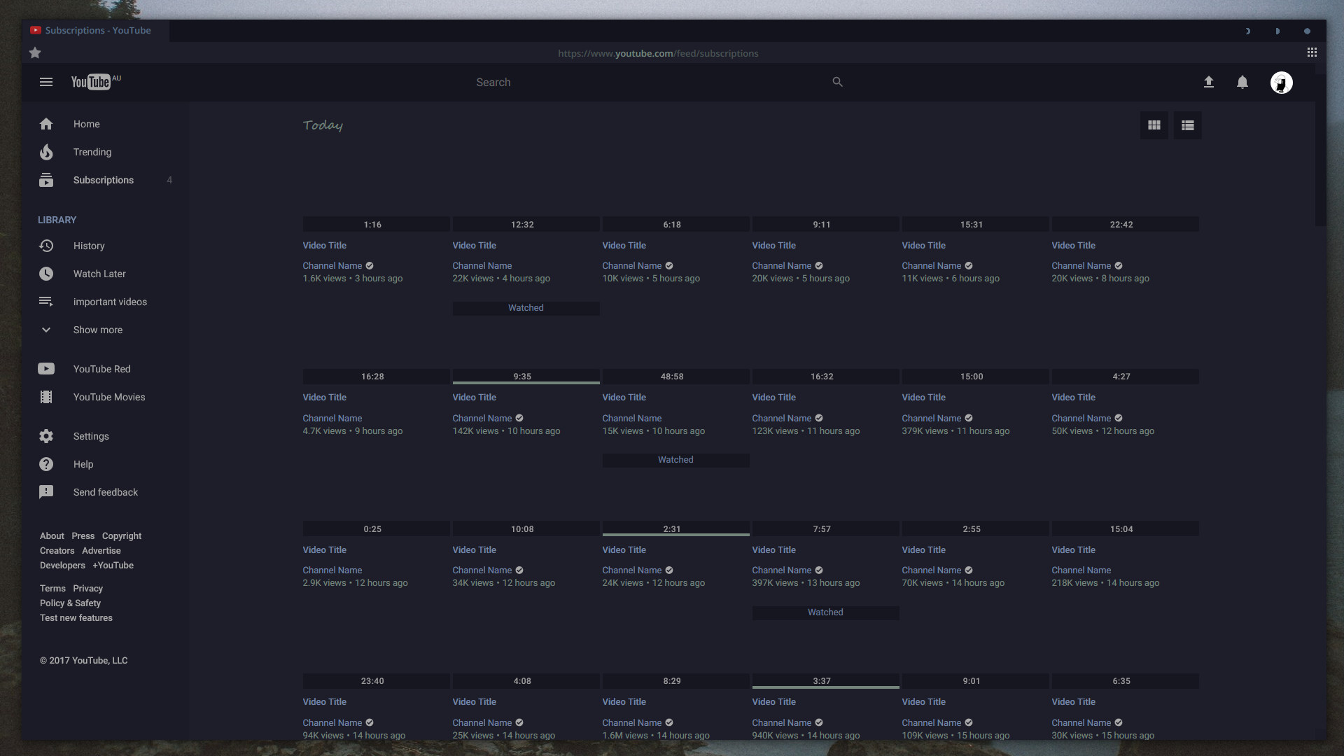 Nocturnal YouTube Theme.