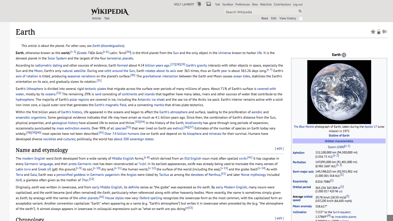 Wikipedia: clean & minimal