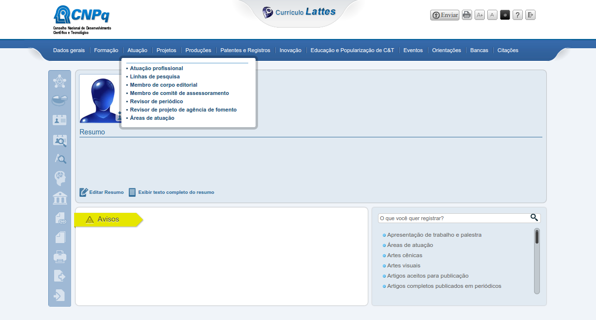 Fixing layout on "Plataforma Lattes CNPq"