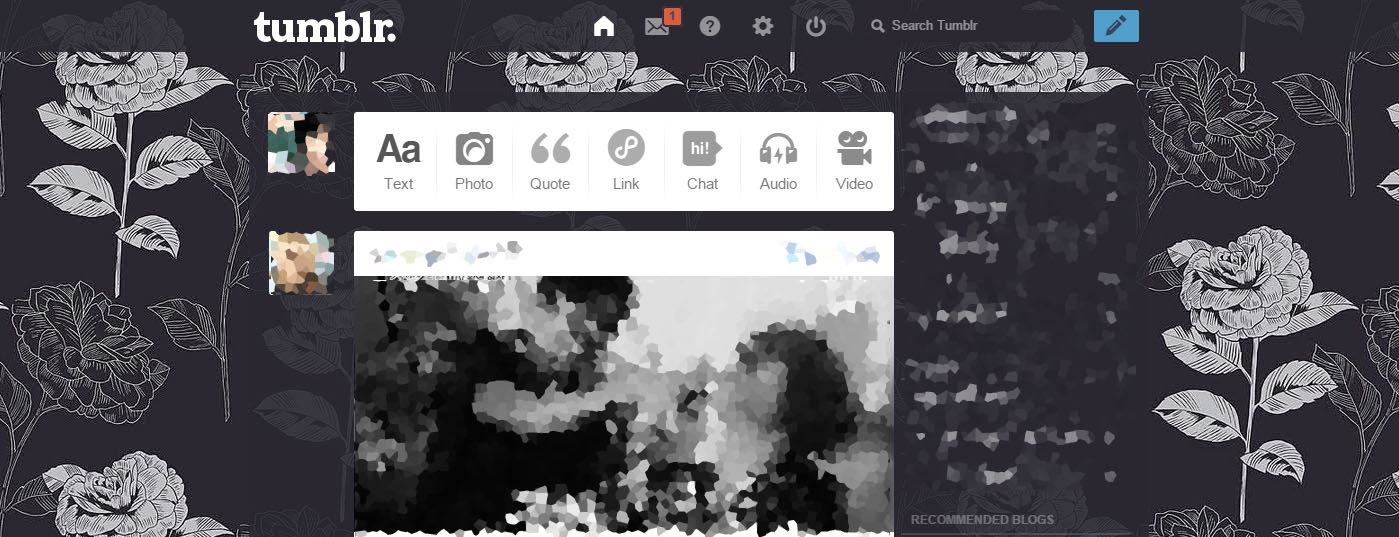 Tumblr - Black & White Flower Theme