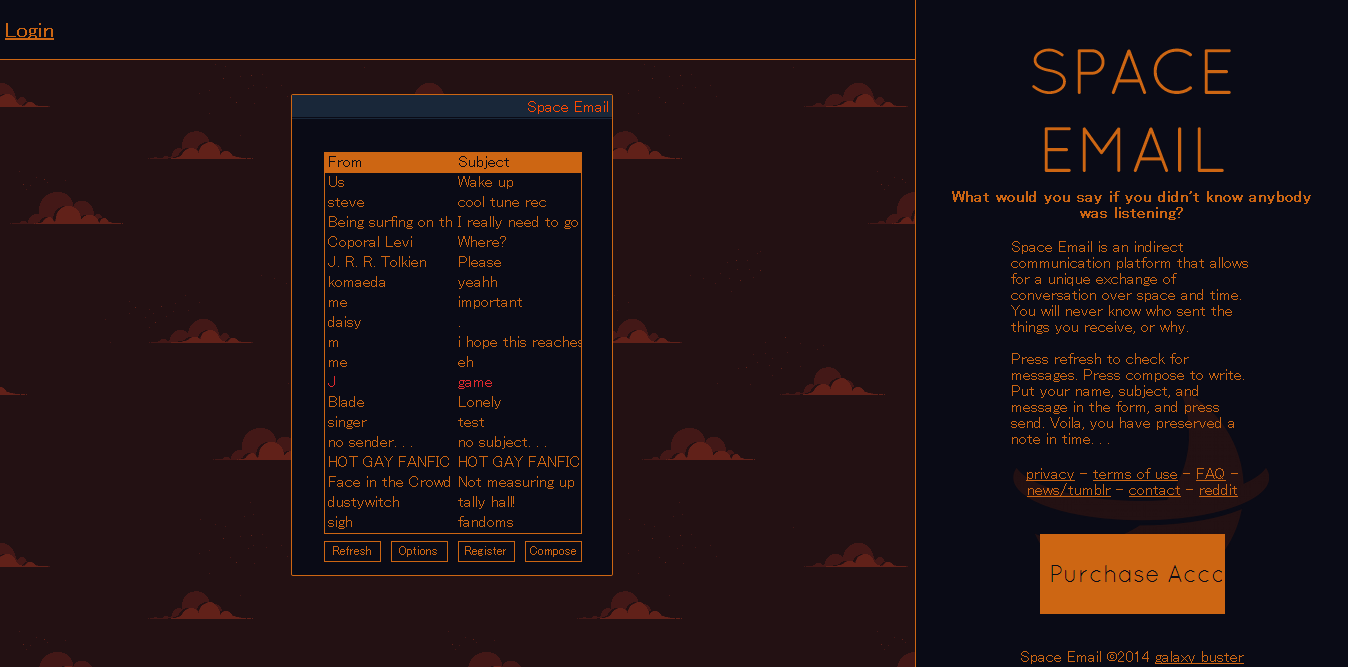 space dusk - space email theme