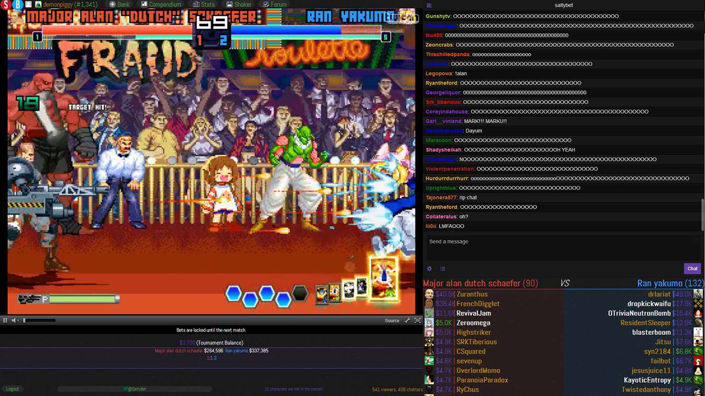 Dark Fullscreen Salty Bet