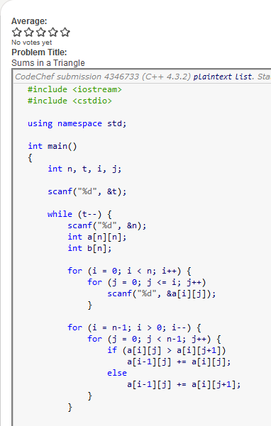 Prettified codechef solution