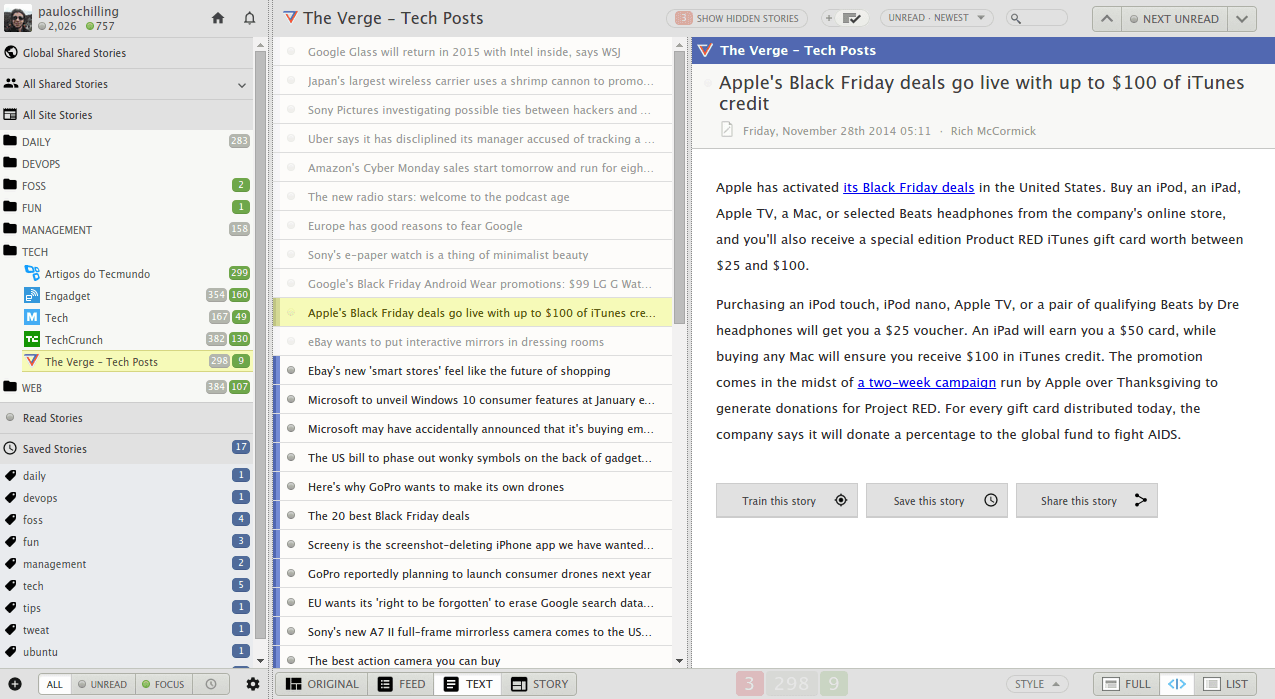 NewsBlur - Flat & Clean