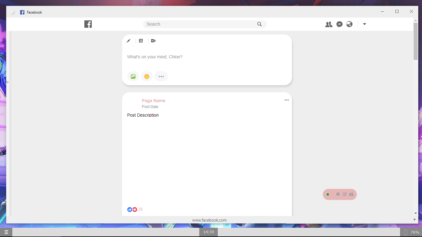 Material Design Minimal Facebook Theme