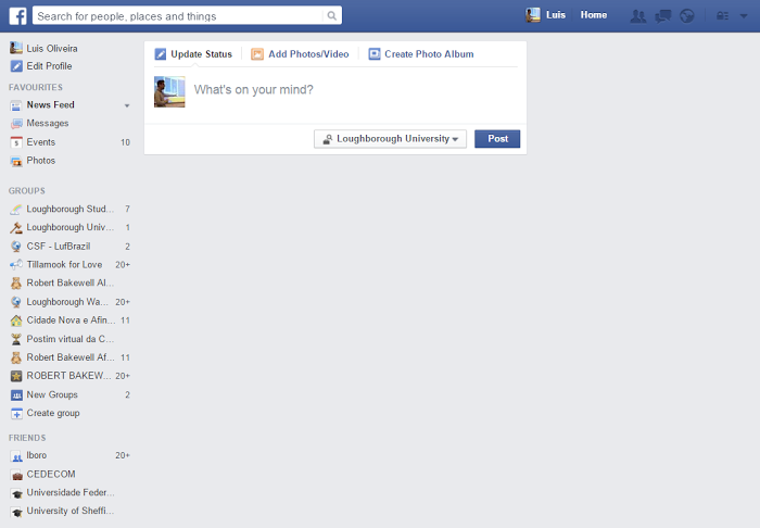 Facebook without timeline (alpha version)