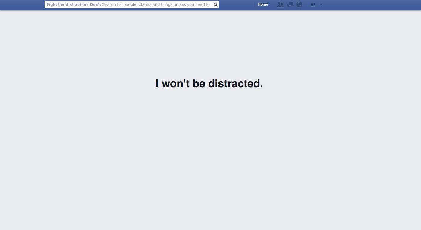 Facebook Minimal Distraction Layout