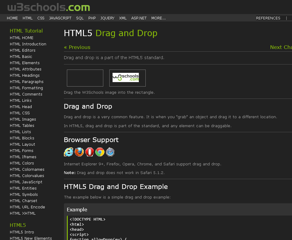 w3schools - not so dark
