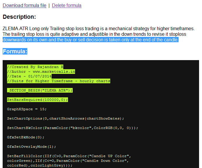 AMIBroker - Larger text + codeblock color