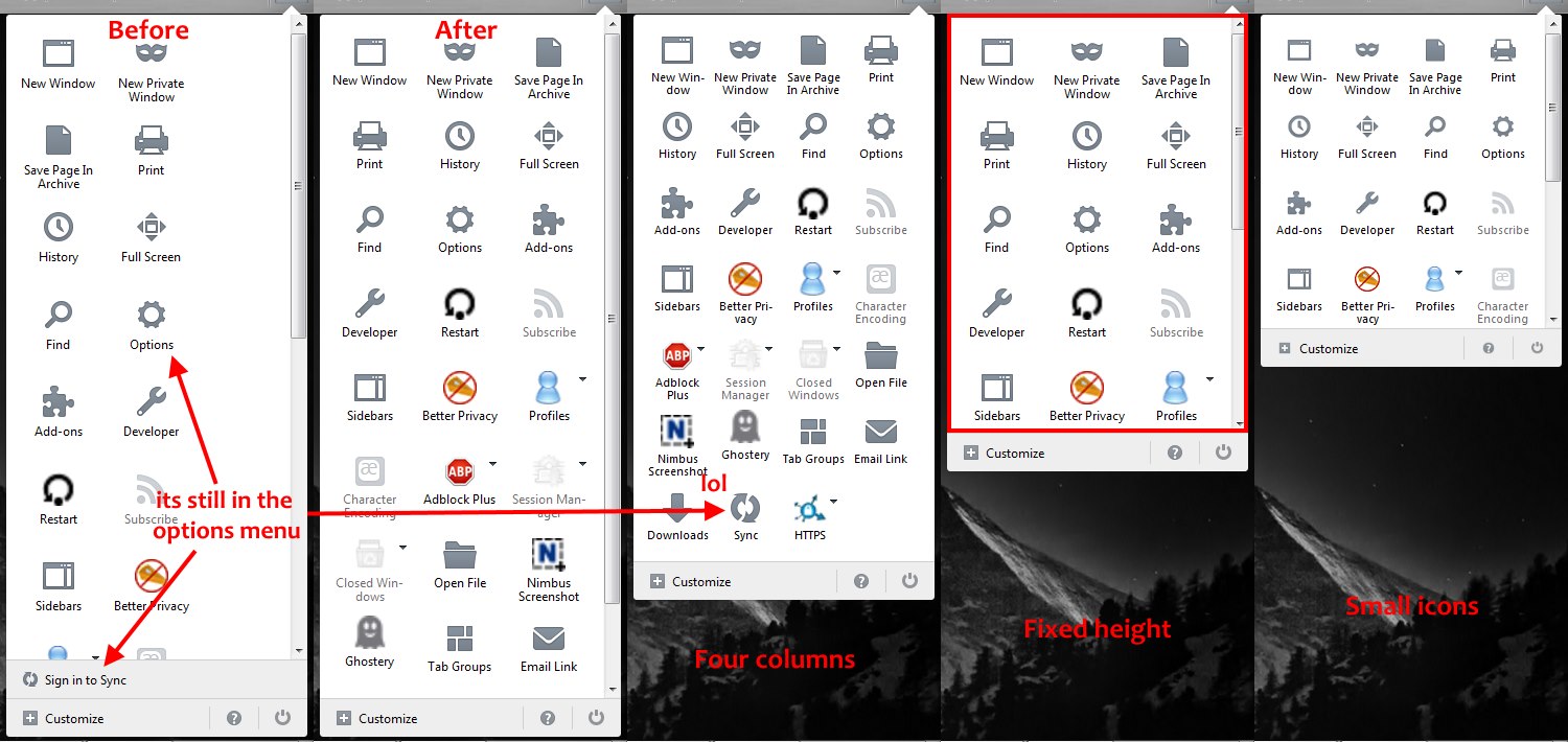 Firefox Australis menu panel fix
