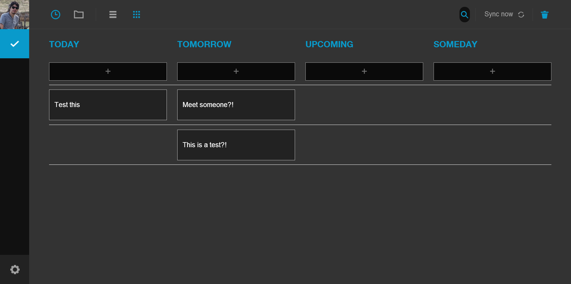 Any.do: Web app - Dark