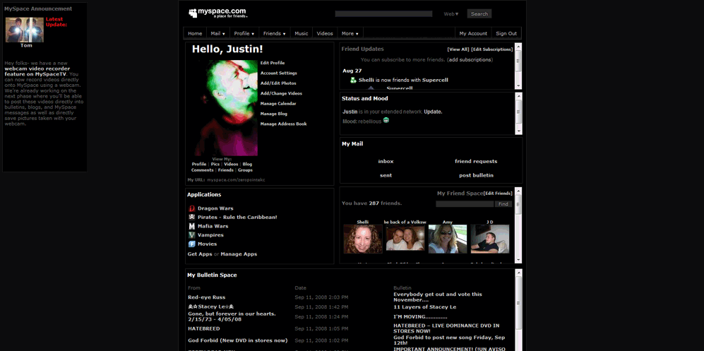 Myspace Widescreen Black/Gray (classic style only)